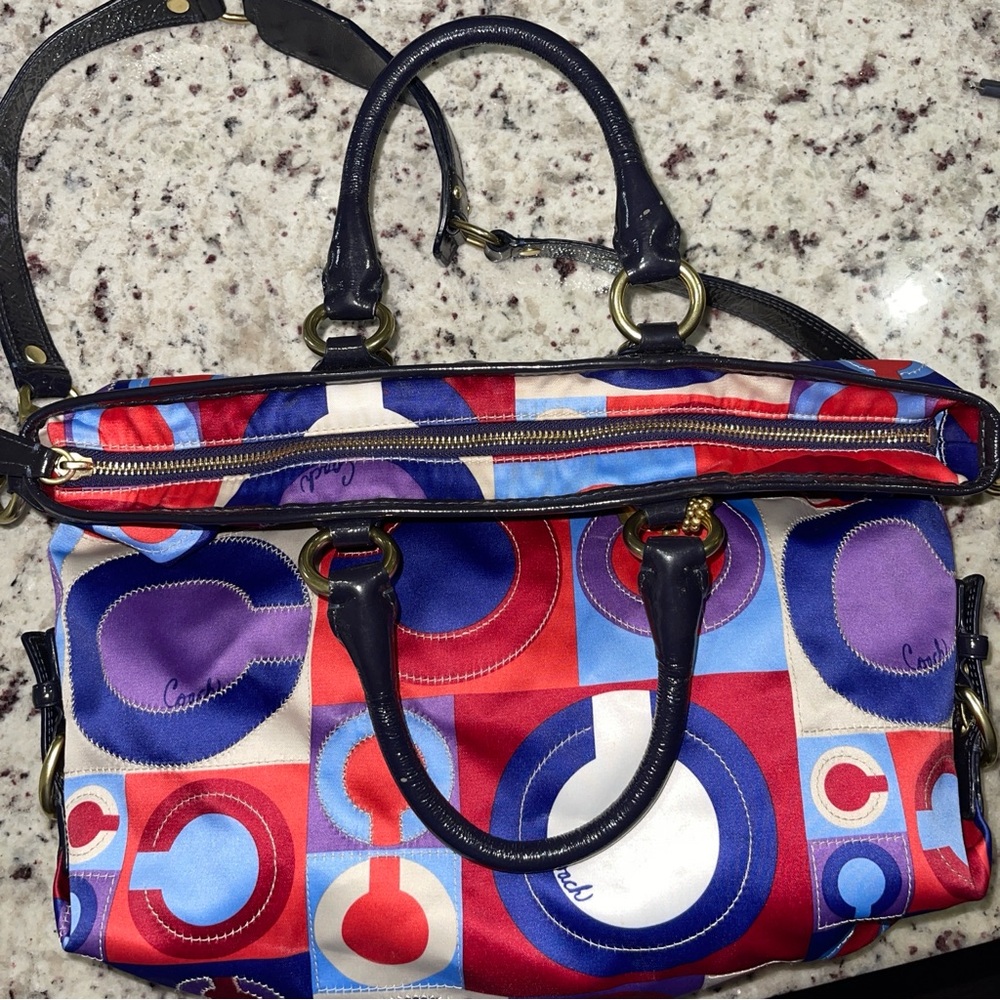 Coach Limited Edition Madison Op Art Julianne Bag Tote Handbag Purse 13253 🔥🔥🔥 - Picture 5 of 16